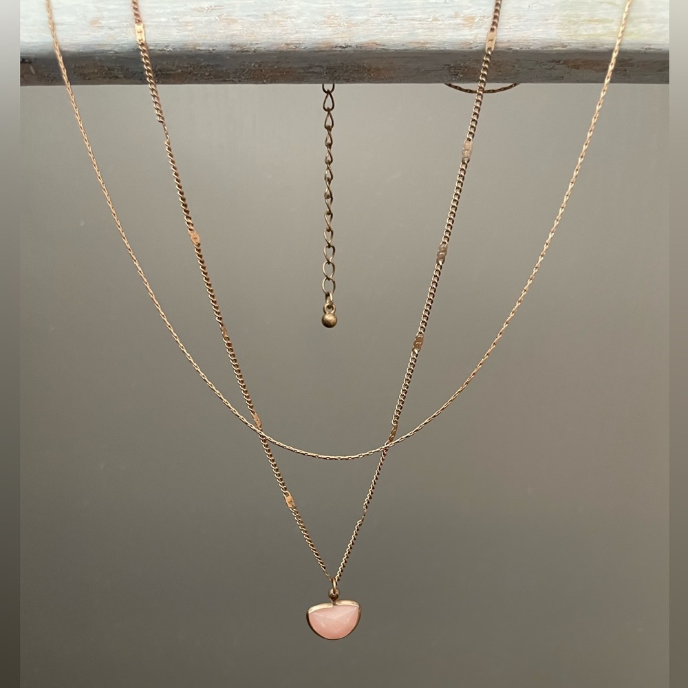 Layered Copper Chain and Pendant Necklace